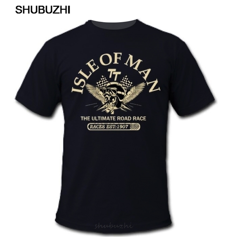 

Isle of Man TT Races The Ultimate Road Race EST1907 Skull Helmet T-Shirt cotton tshirt men summer fashion t-shirt euro size 220408, Black