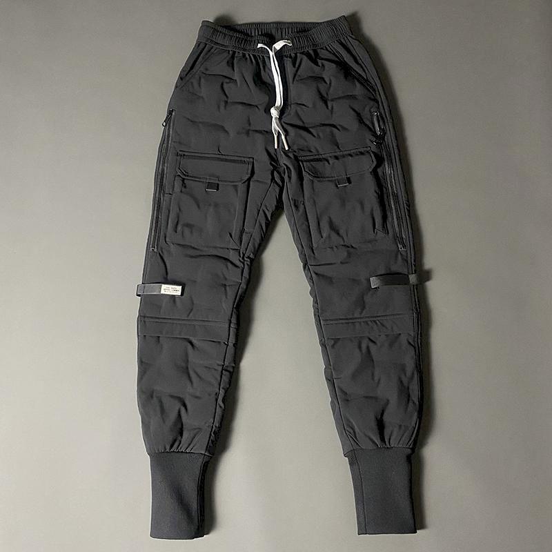 

Men's Pants Down For Men's Outer Wear Winter Thicken Loose Footwear Trousers 2022 High-quality Fashion Drawstring Cargo MenMen's, Black