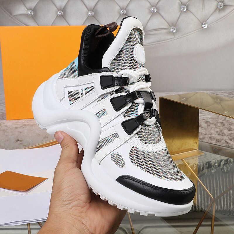 

2022 Designer Sneakers Casual Shoes Men's Women's Thick Sole Mesh Breathable Heightening Running White Black Leather Sneakers Top Quality