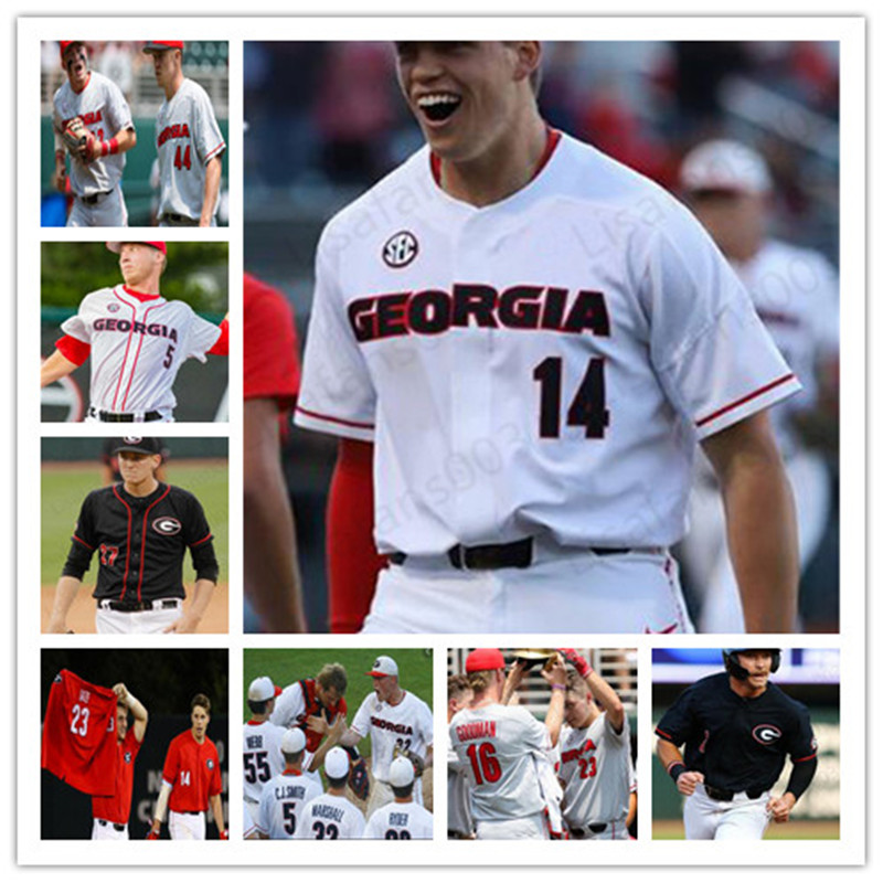 

College Georgia Bulldogs Cam Shepherd Cole Wilcox Patrick Sullivan Cole Tate Emerson Hancock Tucker Bradley Baseball jersey S-4XL, As pics