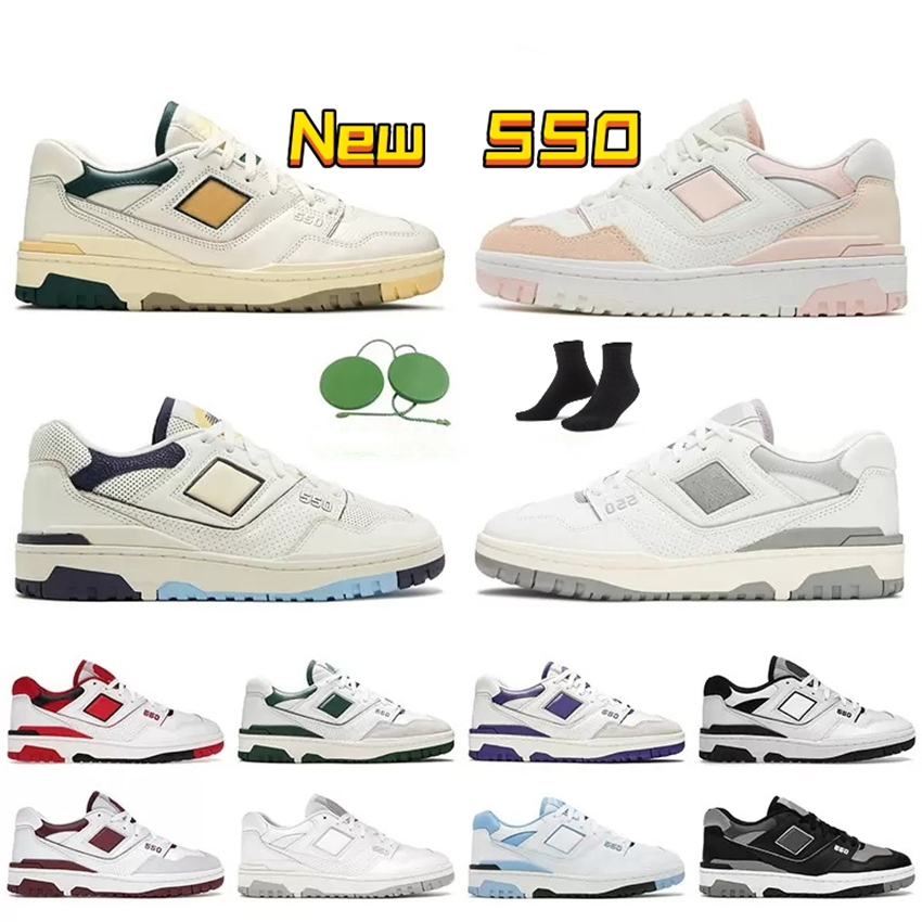 Sneakers BB550 550 Mens casual Shoes Low Sports Athletic Boots Shadow White Green Red Sea Salt Varsity Gold Navy Blue Men Women Trainers sports shoe