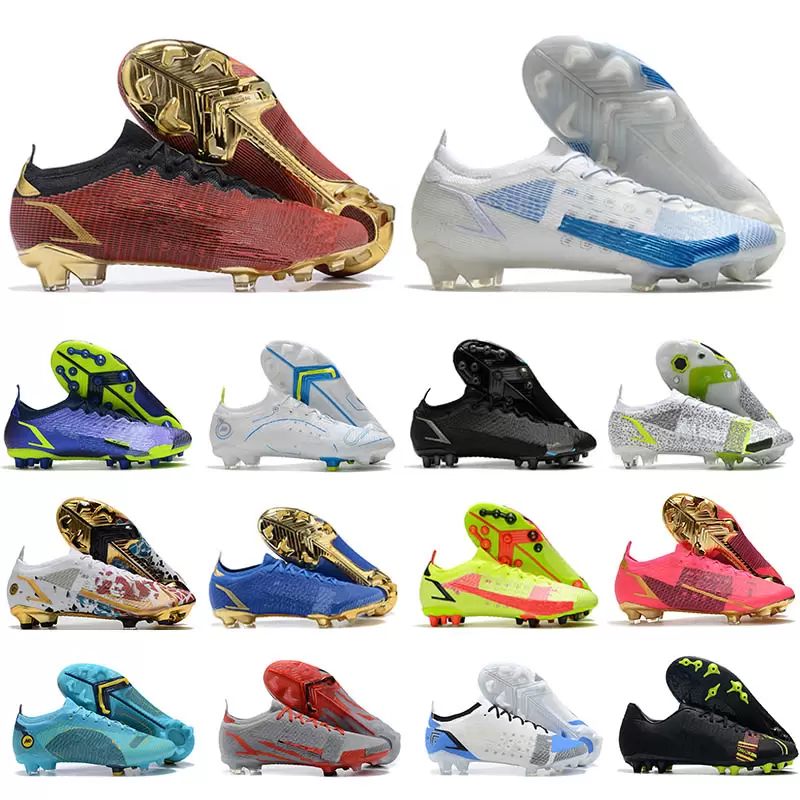 

Soccer Boots Mercurial Vapores XIV 14 Elite FG Mens Low Football Cleats Firm Ground Outdoor Soft Leather Trainers Knit Soccer Shoes Size US6.5-12