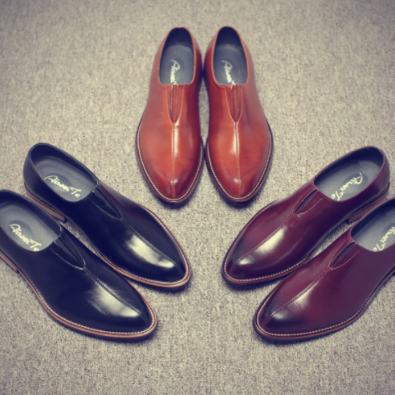 Mocassins chaussures hommes PU talon bas couleur unie bout pointu couverture confortable respirant classique affaires robe chaussures DP182