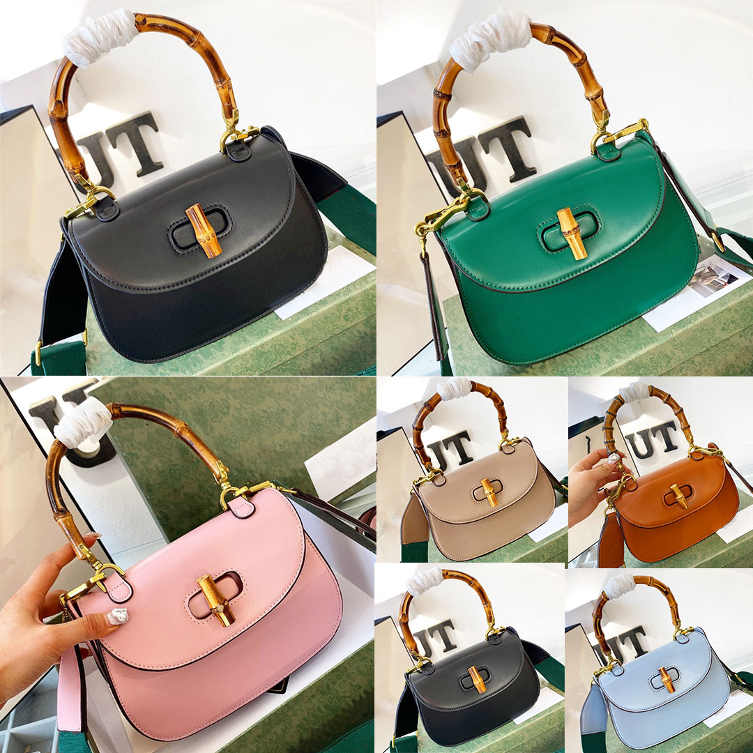 

2022 Bamboo 1947 small top handle bag women leather shoulder bags crossbody cross body high quality Blue red Web strap Luxury Designer hand bag messenger, Customize