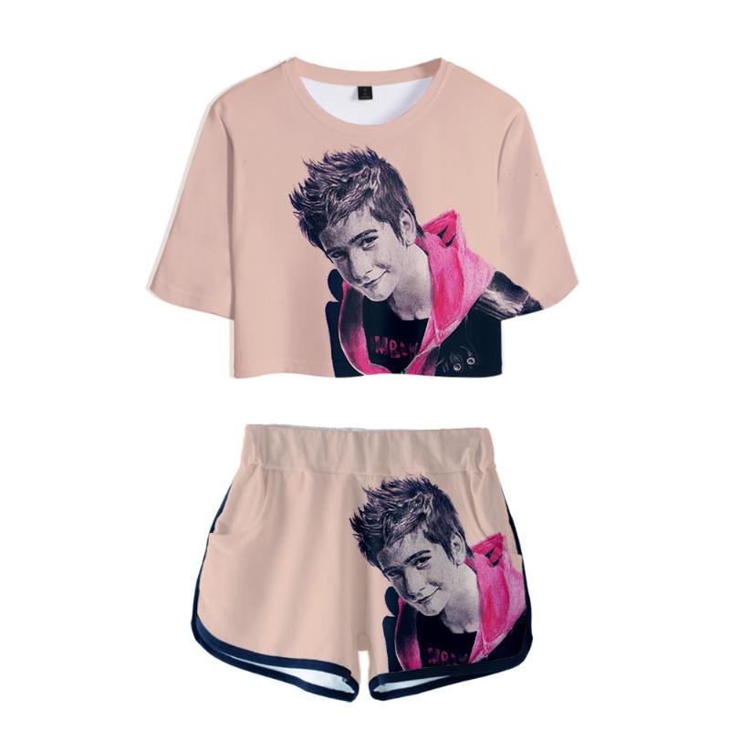 

Men's T-Shirts Fashion Novelty Camilo Echeverry 3D Print Two Piece Set Women Sexy Shorts+lovely T-shirt Cute Dew Navel Sport Girl Suits, Yh05-yh06