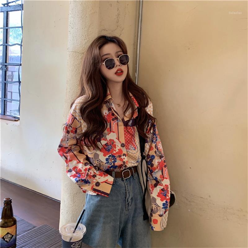 

Women's Shirt 2022 Autumn Korean Retro Fresh Color Loose Fashion Long-Sleeved Harajuku Hipster Casual Cute Blouse For Female Blouses &, Multi