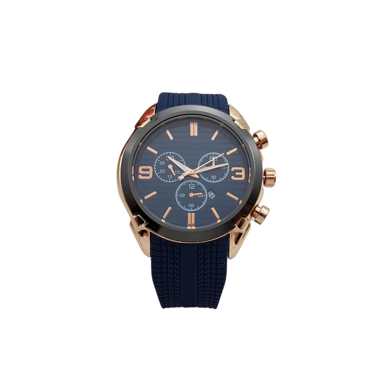 Relogio Masculino 45mm Military Sport Style Large Men Watches Fashion Designer Blue Brow Black Dial Unique Silicone Clock-image-765008281
