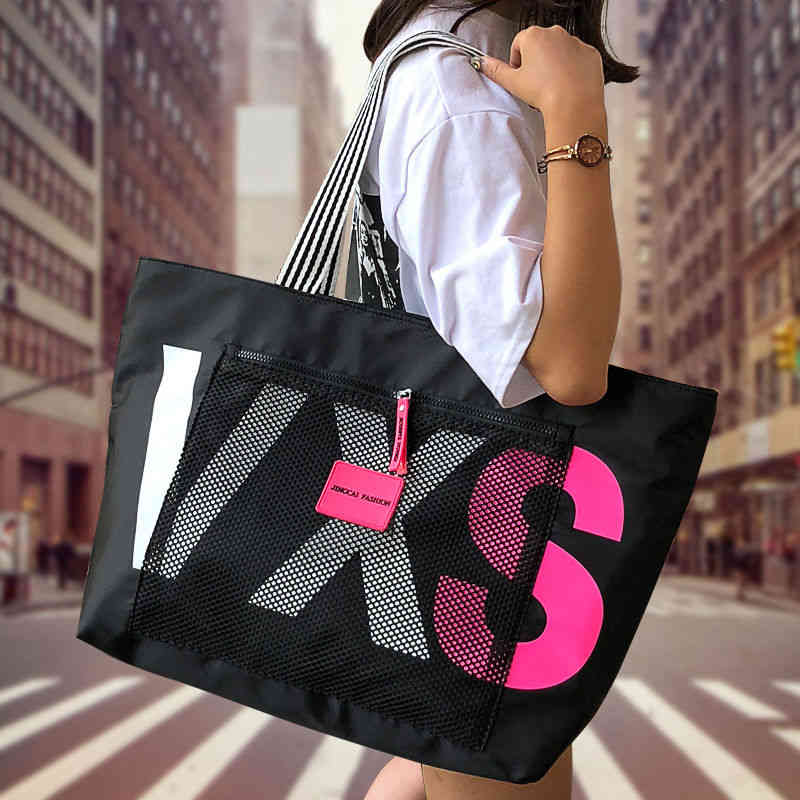 2022 New Arrivals Letter Women Shoulder Bags Trendy Waterproof Tote Beach Bag Large Capacity Female Travel bags