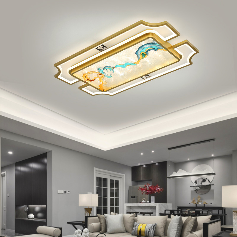 New Chinese Style Ceiling Lights Modern Simple Living Room Ceiling Lamp Atmosphere Enamel Color Bedroom Lamps Luxury Hotel Hall Home Indoor Decor-image-762097396