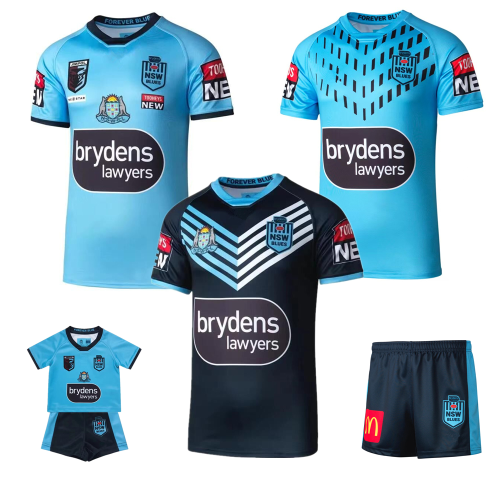 

kids suit 2022 2023 nsw blues training home away rugby jersey STATE OF ORIGIN TRAINING rugby shirt Custom name and number, 2022 away