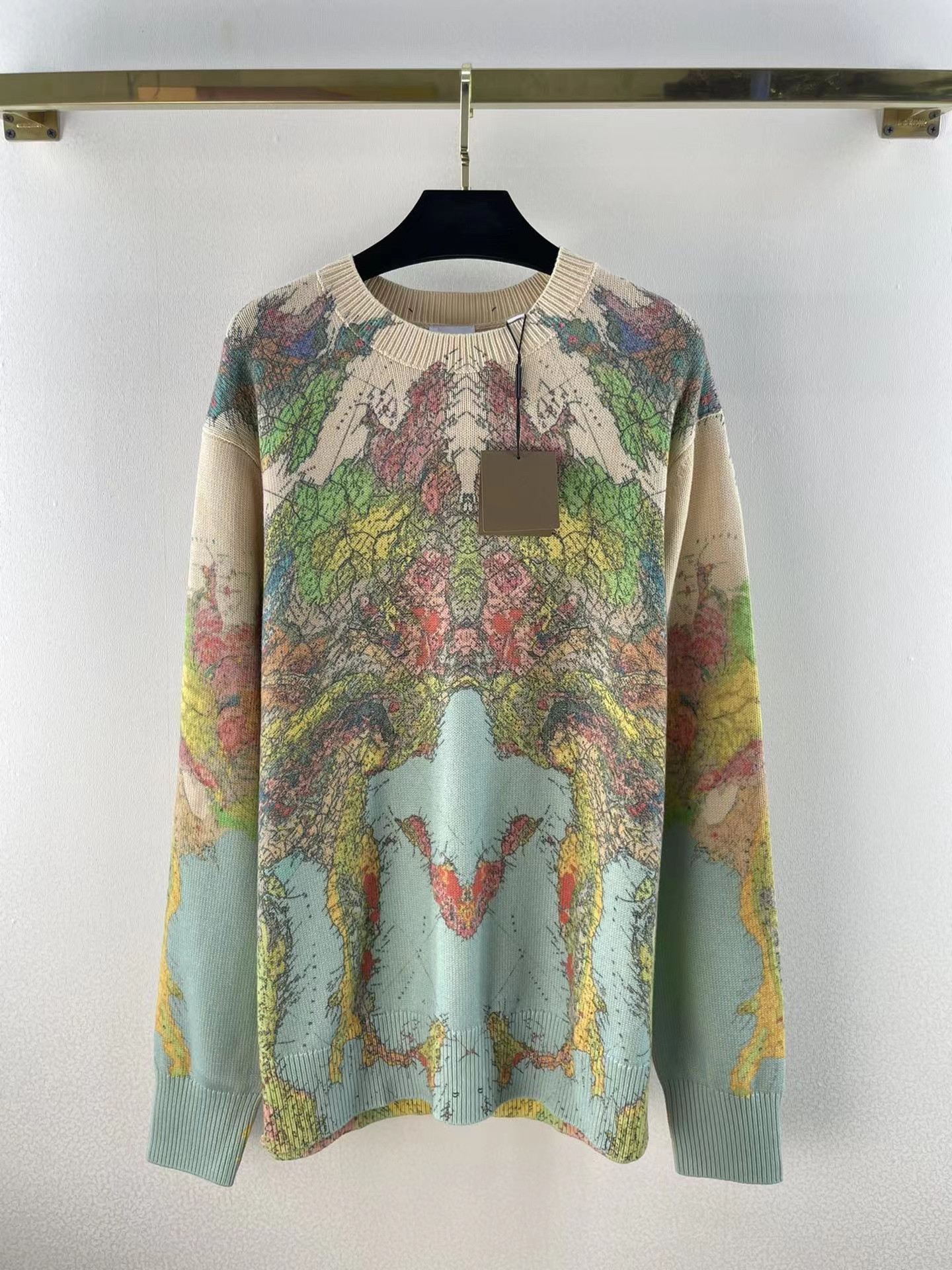 

Milan Runway Sweaters 2022 Autumn Long Sleeves O Neck Women' Sweater High End Jacquard Pullovers Designer Tops 0714-12, Picture color