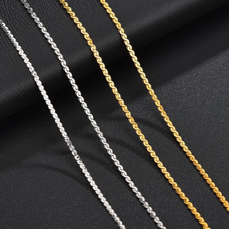 1 pc 1,4 Collier en acier inoxydable 1,5 mm pour hommes Femmes Bijoux S-Shape Silver Color Link Accessoires quotidiens de 40 cm de long