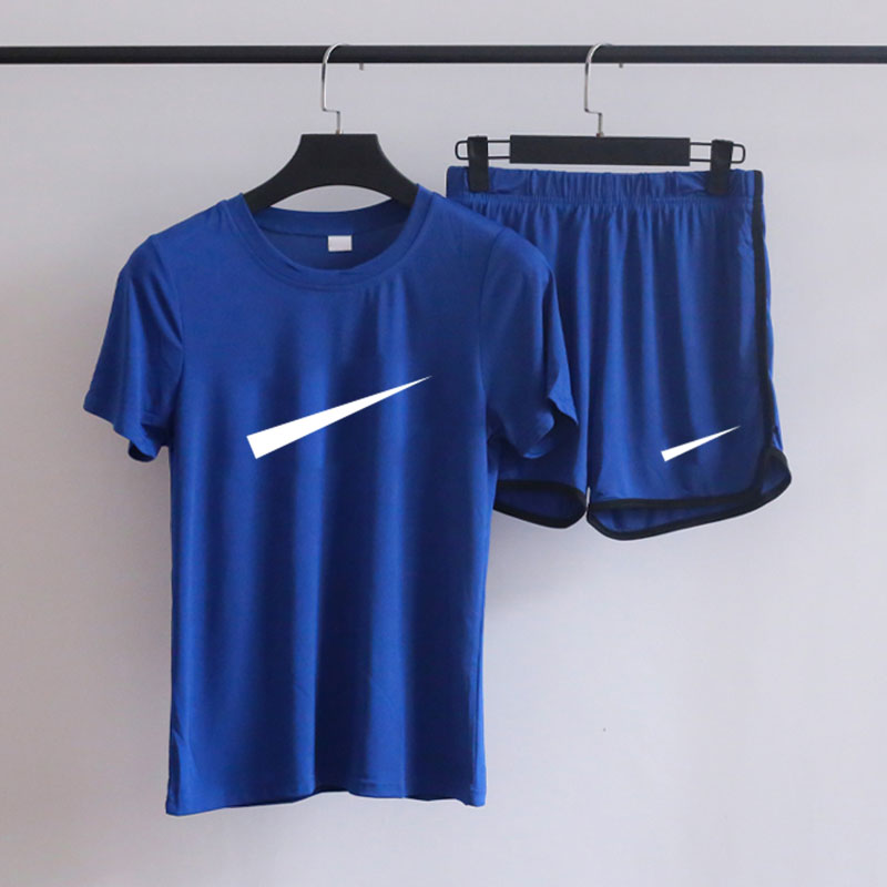 

Men's Set Casual Train Fitness Shorts Tight Tracksuits Mans Quick-dry Breathable Suits Letter Print Short Sleeve Set Man Work Out Clothing 2pcs Tracksuit, Multi