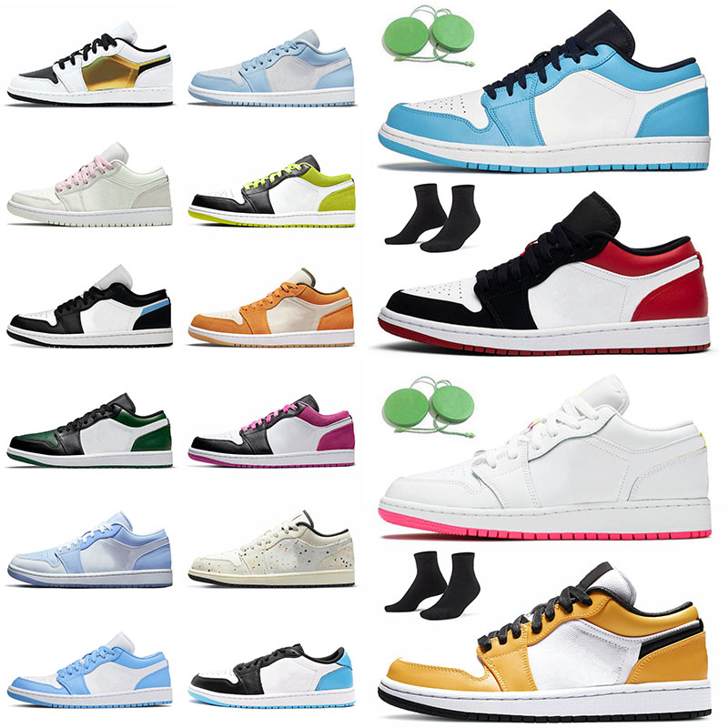 

Big Size US 12 Jumpman 1 Low Sneakers Basketball Shoes Ceramic Aluminum Men Women Trainers Bronze Eclipse UNC 1s Black Toe Paint Splatter Bleached Coral True Blue, Paris