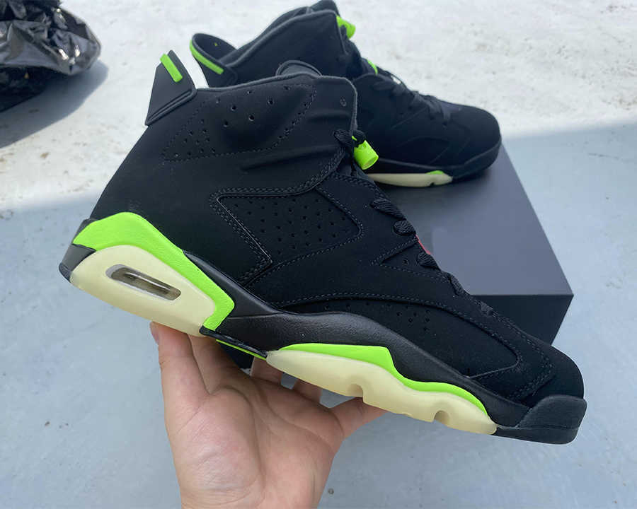 

6s Basketball Shoes Top Quality Jumpman High cut 6 Black Electric Green Women Men Fashion Trainers luxurys Designer Sneakers come With Box, #1