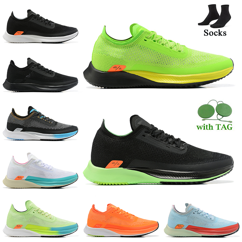 

2023 Fashion Women Mens Streakfly Next% Fly Knit Running Shoes With Socks Size 11 Men Sneakers Barely Volt White Blue Orange Black Green Pink Photon Dust Trainers Sport, A26 36-45