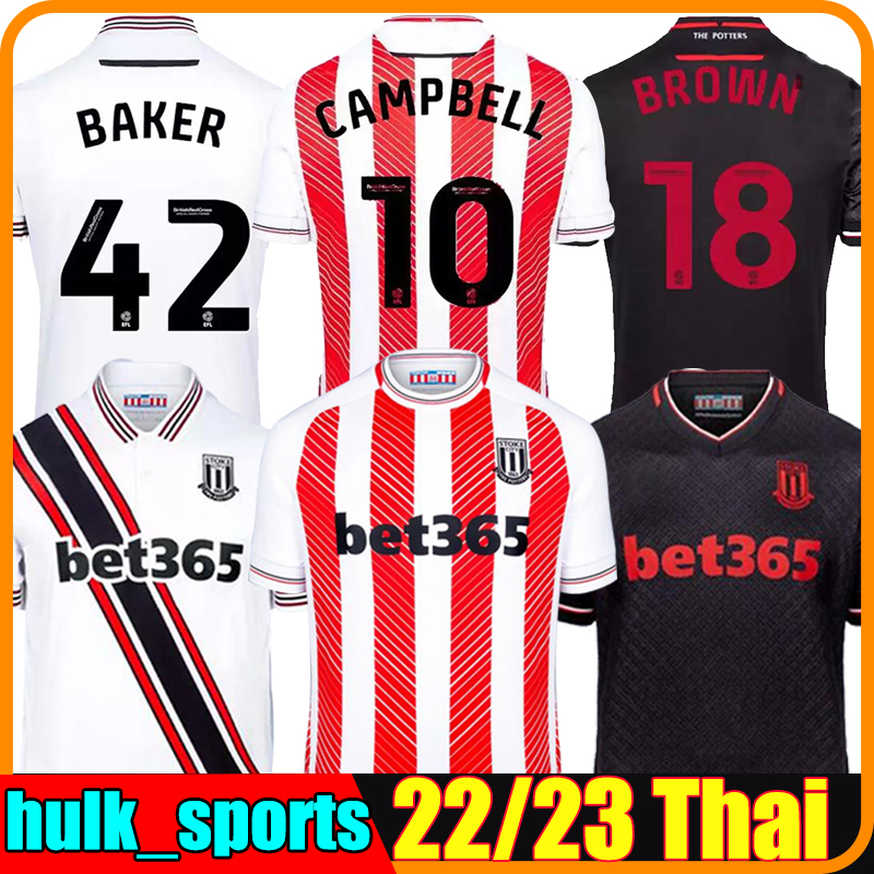 

22/23 Stoke City soccer jerseys home away third MIKEL FLETCHER POWELL SMITH CAMBELL 2022 2023 football shirts SMITH BROWN CLUCAS Baker Men Kids Kits THOMPSON uniforms, 22-23 home
