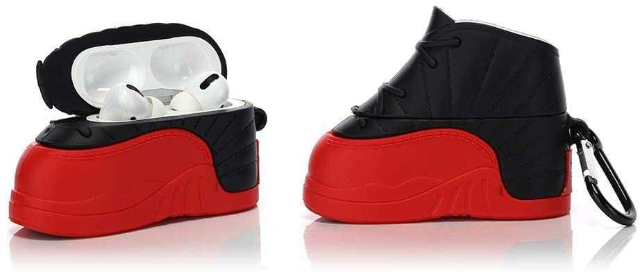 Airpods Pro Silicone Case 3d Cartoon Funny Cute Cover Compatible for Apple Airpods Pro [sneakers Shoe Series] (black Red Jd)