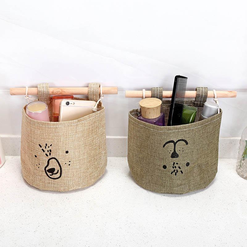 

Storage Boxes & Bins Hanging Type 1PC Multicolor Home Decor Cartoon Pattern Bags 15*16*7.5cm Dispenser Single Pocket, Tea green