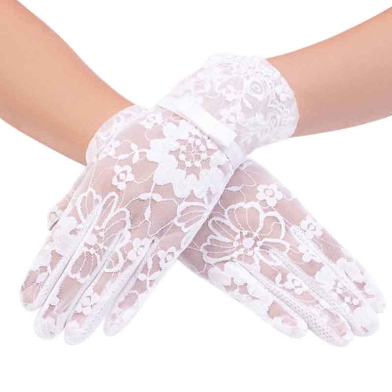 

Five Fingers Gloves Drving Cooling Arm Sleeve Sun Protection Sleeves Mittens Women Lace Wedding For Golf