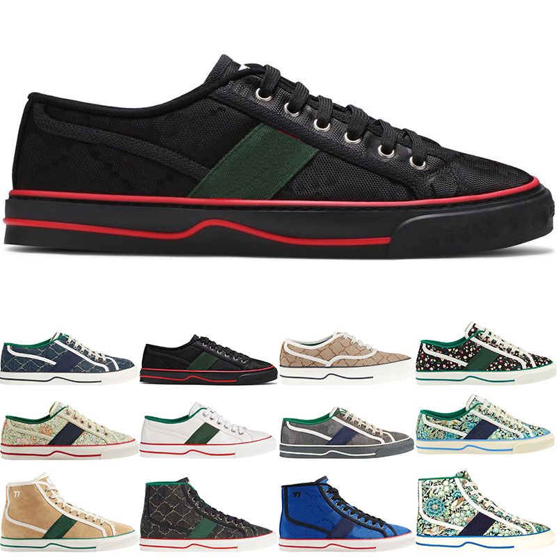 

Mens Dress Shoes Tennis 1977 Canvas Denim Flats Designer Sneaker Leather Floral Stripe Red Green 77 High Low Cut Sneakers Beige Ebony Multi Black White Trainers, 37