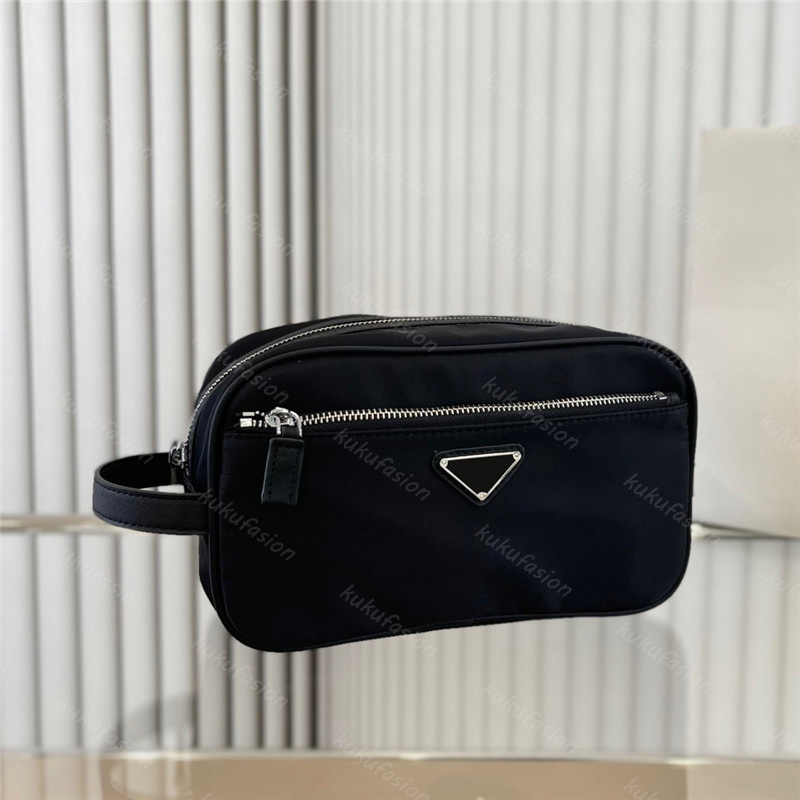 

Nylon Travel Pouch Designer Cosmetic Cases For Women Luxurys Designers Makeup Bag Womens Clutch Small Bags Make Up Case 25cm Luggage Pouches, Black