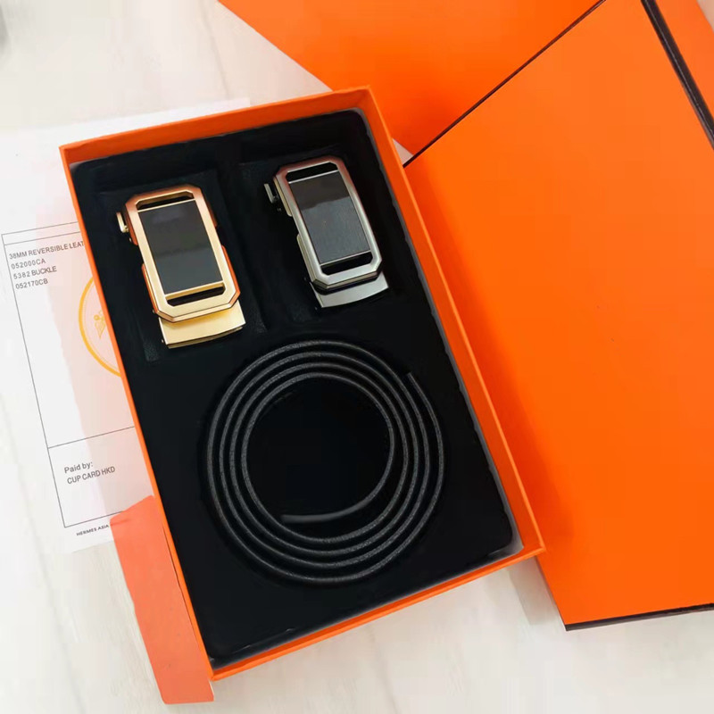 

New Luxury Designer Belt Men's Women's Belt Fashion Big Buckle Leather Top High Quality 3.8cm with box, As pic