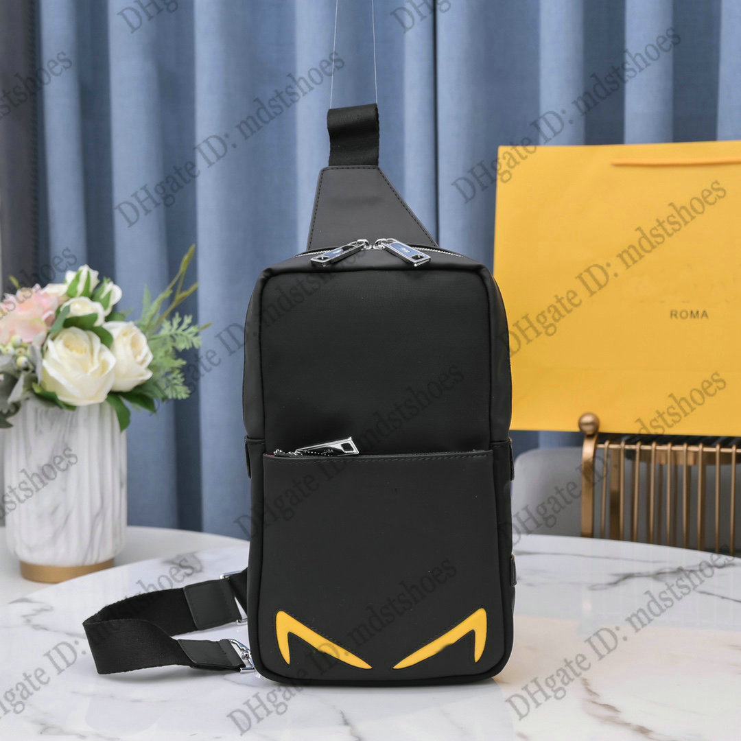 

BUG BAG Little Monster Mens Cross Body Breathable Technical Mesh Grained Cowhide Leather with Nylon Shoulder Strap Designers Stylish City Bag
