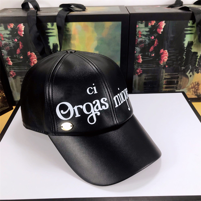 Casual Ball Caps Designer Fashion Unisex Leather Baseball Cap Bucket Hat Two Styles Of White Letter Color Matching Men Women Sun Hats