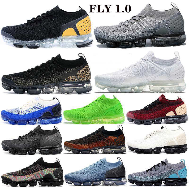 

Fly 1.0 2.0 triple black Running Shoes Men Women jacket pack team red Trainers Cushion white pure platinum Sports Sneakers, Black multi-color