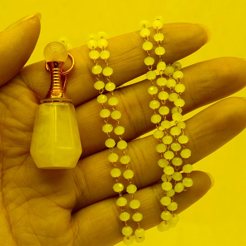 

Pendant Necklaces Natural Stone Rose Quartz Perfume Bottle Essential Oil Diffusers Necklace For Women Jewelry Gift 17x43mmPendant