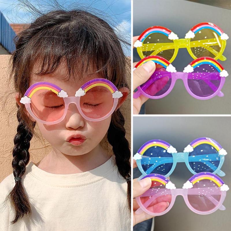 

Sunglasses 2022 Kids Rainbow Pattern Anti-UV Pography Props For Boys And Girls 0-8 Years