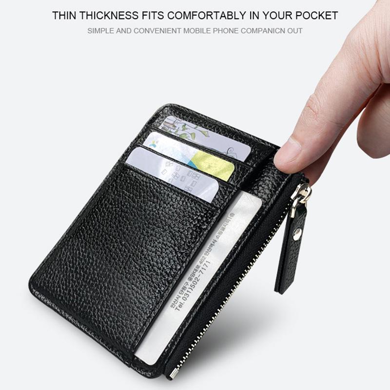 

Wallets Men Wallet Solid Color Textured PU Zipper Card Holder Mini Coin Purse H9Wallets, Black