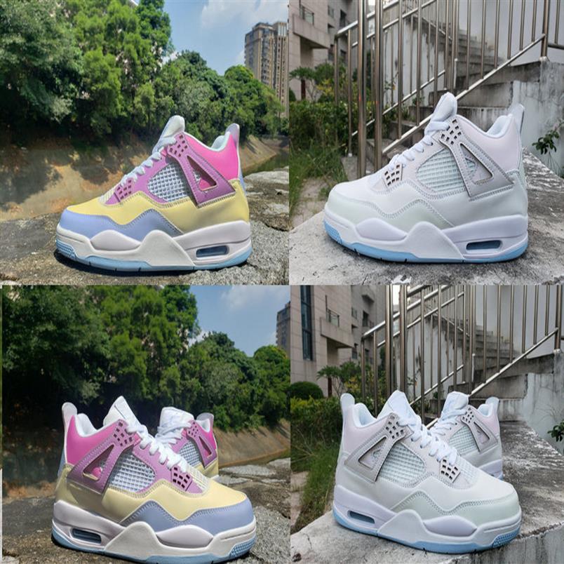 

2021 boots 4 retro Reactive Colour Changer men basketball shoes high quality 4s IV color changing white pink yellow blue youth GS 295A, Multi