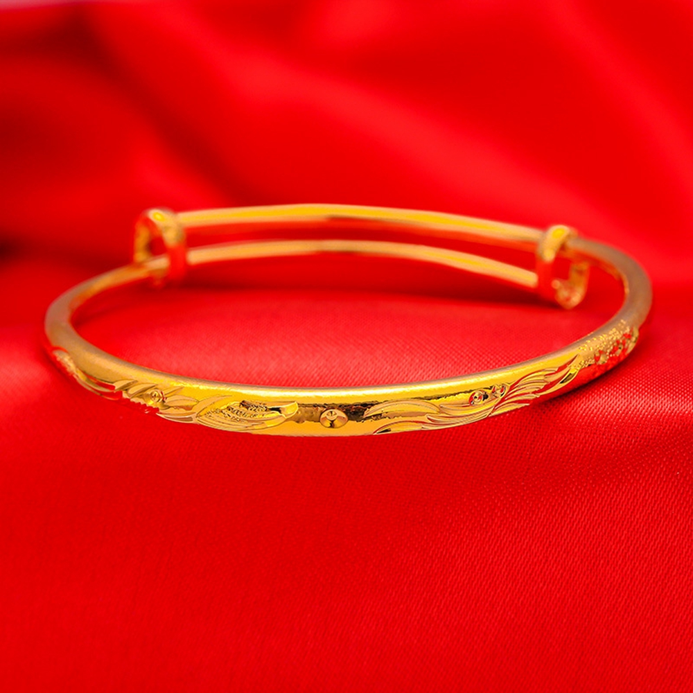 4mm Womens Bangle Classic Phoenix 18k Yellow Gold Filled Wedding Party Women's Bracelet Dia 60mm Vintage Style Fashion Jewelry-image-757232717
