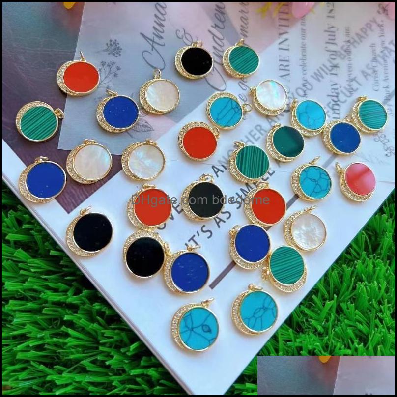 

Pendant Necklaces Pendants Jewelry Luxury Star Round Crescent Moon Stone Charms For Women Wedding Jewelr Dhf36