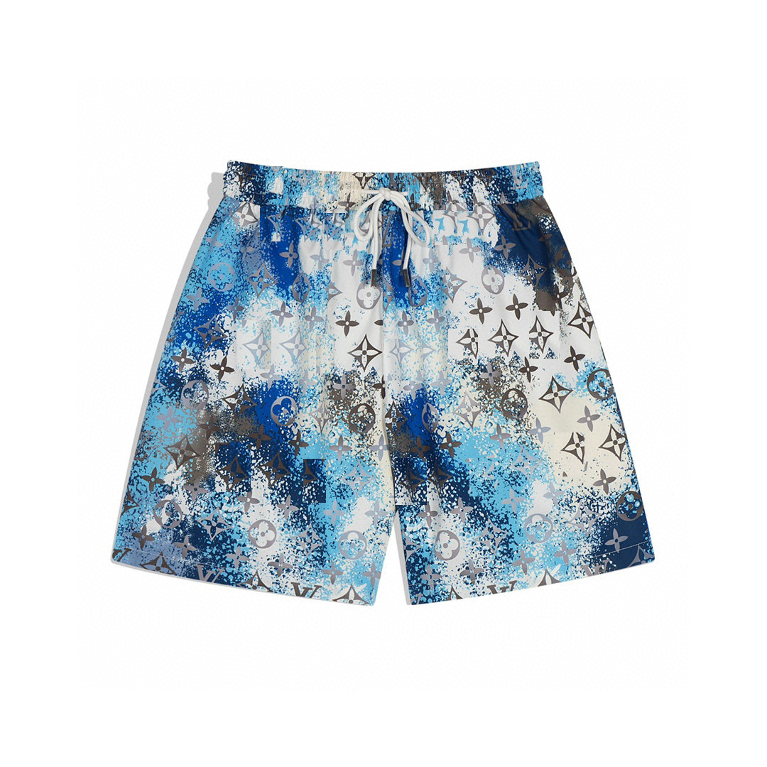 

2022ss Early Spring Beach Pants Fashion HD Printed Fabric Women's Men's Summer Essential Casual Shorts Color: Picture Color Size38., Customize