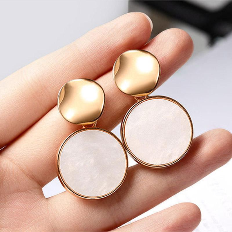 

Clip-on & Screw Back Bohemian Korean Geometric Clip On Earrings For Women Gold Earring Big Charm Fashion Jewelry WholesaleClip-on