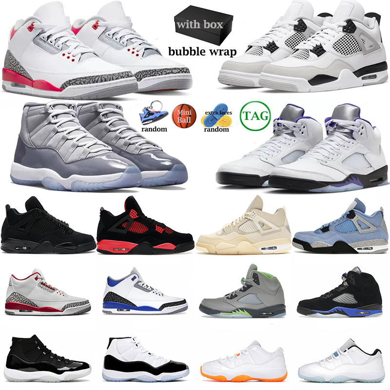 

3 4 5 11 basketball shoes men women fire red racer blue Military black unc red thunder concord green bean cool grey bred space jam 3s 4s 5s 11s sports sneakers, 23