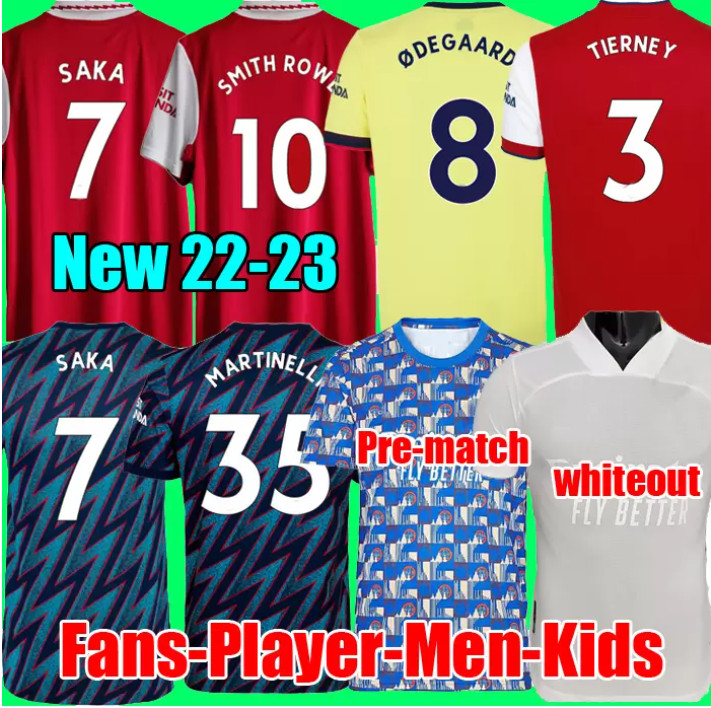 

21 22 23 SMITH ROWE PEPE SAKA soccer jerseys Fans Player version ØDEGAARD THOMAS MARTINELLI TIERNEY 2021 2022 2023 no more red football shirt Men Kids kit sets, Pre-match