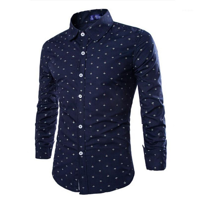

Men's Casual Shirts ZOGAA Business Dress Shirt Men Long Sleeve Slim-fit Solid Floral Formal Office Male Turn- Down Collar Blouse, Black
