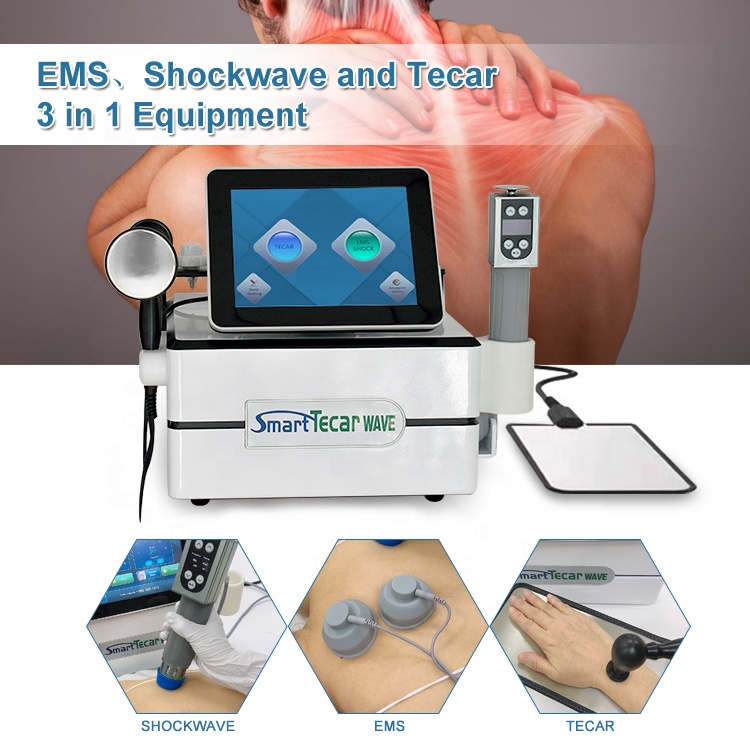 Health Gadgets 3 IN 1 Smart Tecar RF CET RET Shockwave And EMSWAVE Pain Treatment Machine ED Treatment Body Fat Removal-image-765002915