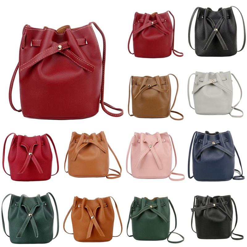 

Evening Bags 2022 Women Backpack Fashion Shoulder Large Capacity Ladies Bucket Bag PU Leather School For Femme Girls, Red
