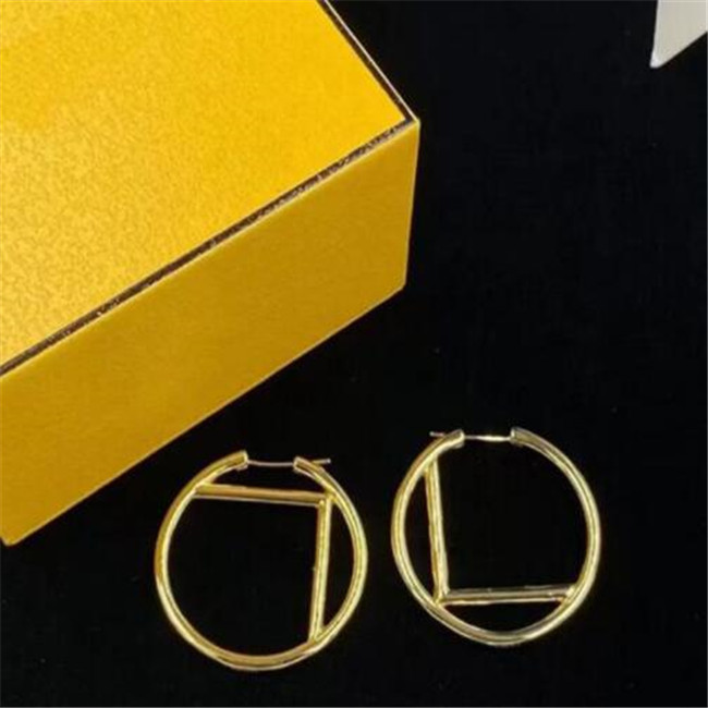 

Fashion Luxury gold hoop earrings Stud Designers lady Women Party Wedding Lovers gift engagement Jewelry Bride F1