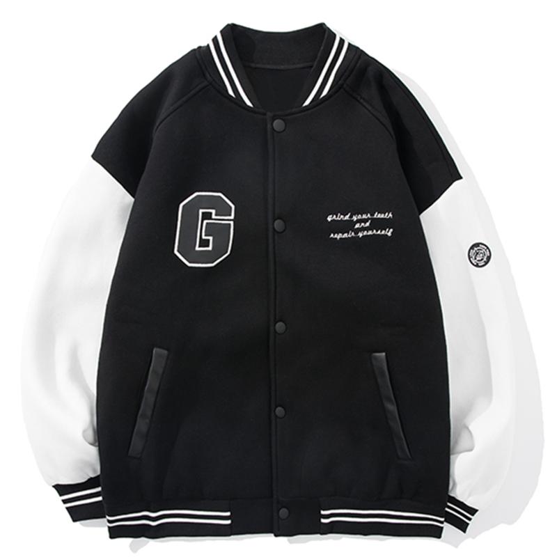 Men's Jackets Hip Hop Letter Print Patchwork Color Block Mens Harajuku Streetwear Bomber Jacket Men Baseball Coats UnisexMen's