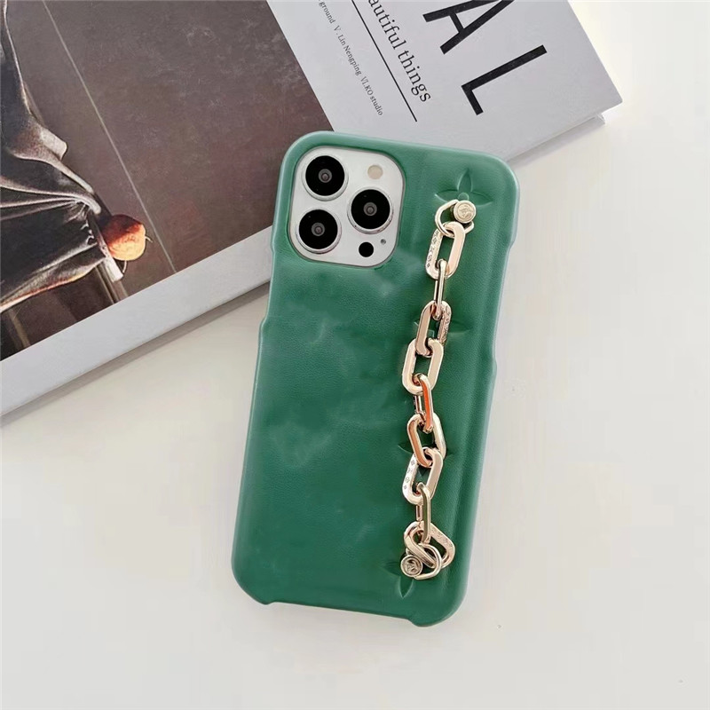 

luxury leather bracelet wrist chain phone case for iphone 13 12 Pro Max 11 Pro Max XR X XS Max 7 8 plus fashion women man black couqe cover, Ll 1