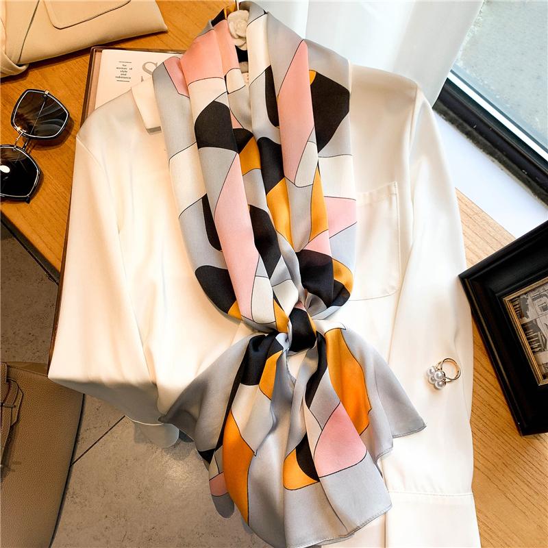 

Scarves Fashion Long Silk Skinny Scarf Women Luxury Headband Neck Tie Wraps Shawls Ladies Bandana Headkerchief Hair Bands Foulard 2022Scarve