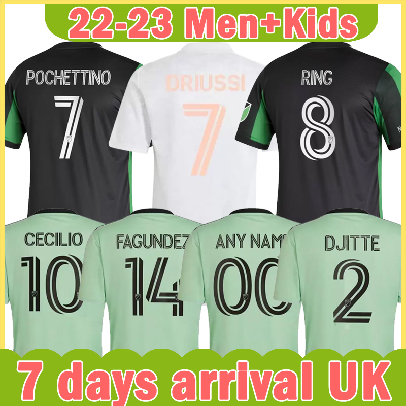 

22/23 MLS Austin FC Soccer Jerseys AWAY 22 23 Djitte Driussi Ring Cecilio Fagundez URUTTI Men football shirts top thailand FANS VERSION uniforms goalkeeper Kids kits, Aosiding 22-23 away player
