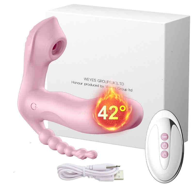 3 in 1 g Spot Sucker Massager Vibrator for Women Vibrating Anal Bead Clitoris Stimulator Remote Control Wearable Panties Sex Toy SPQW SF4V
