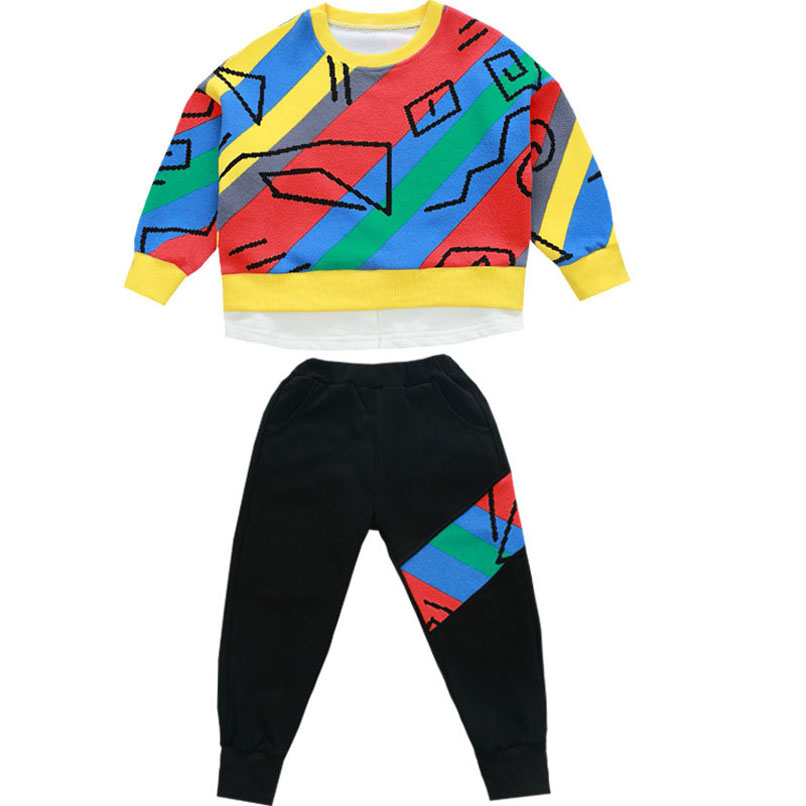 

Boys Clothing Sets Baby Suits Kids Clothes Children Outfits Wear Spring Striped Children'S Long Sleeve Sweater Trousers Two Piece Sports E1566, Green